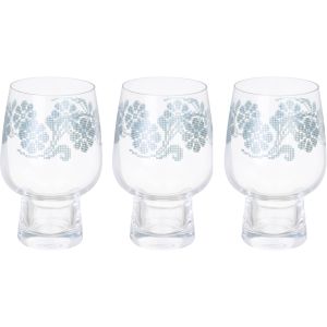 Wisteria Glass Drinking Cups Set, 3 Pieces - Green Clear