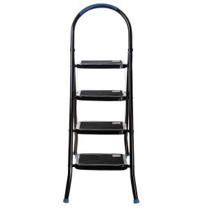 Sara Metal Ladder, 4 Stairs - Black