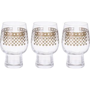 Wisteria Glass Cup Set, 3 Pieces - Clear Golde