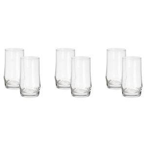 Ocean Glass Cup Set, 6 Pieces, 410 ml - Clear