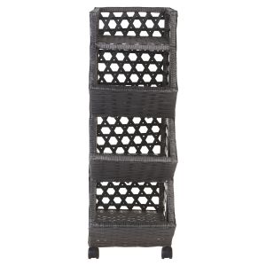 Rectangular Rattan Trolley, 3 Tiers - 93×30×30 cm