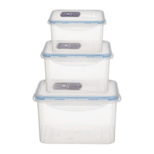 Like&Lock Refrigerator Box, 3 Pieces - Clear Blue