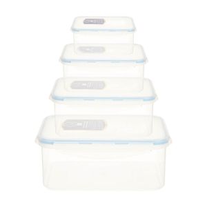 Al Qaed Refrigerator Box, 4 Pieces - Clear Blue