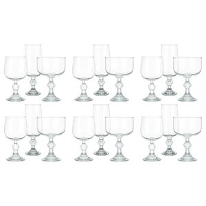 Clawdia Glasses Set, 18 Pieces - Clear