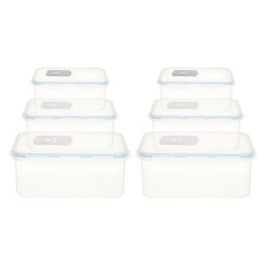 Like&Lock Refrigerator Box, 6 Pieces - Clear Blue