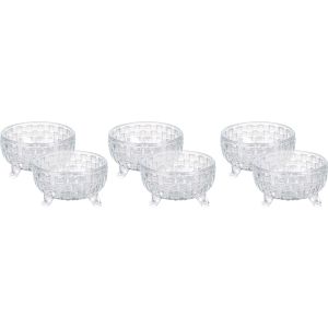 Glass Dessert Bowls Set, 6 Pieces, 11 cm - Clear