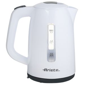 Ariete Plastic Electric Kettle, 1.7 liter, 2200 Watt - White Grey