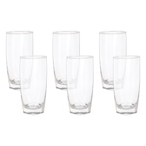 Ocean Glass Cup Set, 6 Pieces, 390 ml - Clear