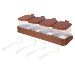 Winner Plast Spice and Jar Set with Base, 4 Pieces with Stand
