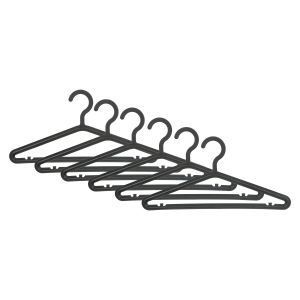 M Design Plastic Hanger Set, 6 Pieces