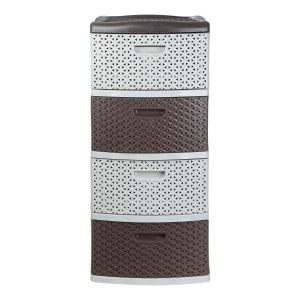 Beauty Elegance Commode, 4 Layers, 85×40 cm - Brown Off White