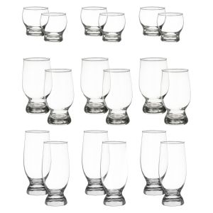 Aquatic Drinkware Set, 18 Pieces - Clear