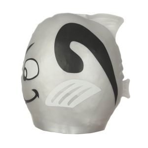Silicone Swim Cap for kids - Grey Black