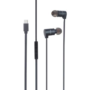 Awei PC-17T BLUE Wired Earphone, Type-C, Noise Isolation, Hi-Fi Stereo Sound, Microphone, 1.2 mm - Black