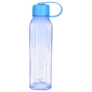 M Design Square Plastic Water Bottle, 800 Ml - Blue