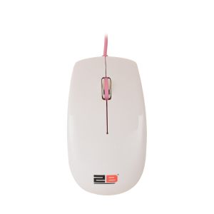 2B MO16W Optical Wired Mouse - White Pink