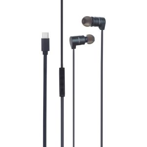 Awei PC-18T Blue Wired Earphone, Type-C, Noise Isolation, Hi-Fi Stereo Sound, Microphone, 1.2 mm - Black