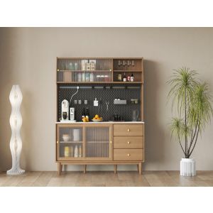 Counter Wood Coffee Corner, 150x60x198 cm - Brown