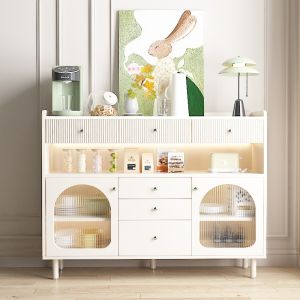 Counter Wood Coffee Corner, 129x42x98 cm - White