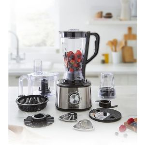 MediaTech MT-FP999 Food Processor, 1200W, 2.1L Capacity, 2 Speeds + Turbo, Multifunctional - Black/Silver
