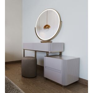 MDF Wood Modern Dressing Table, 130x44x47 cm - Off White