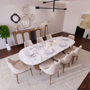 Beech Wood Master Dining Room - Light Beige