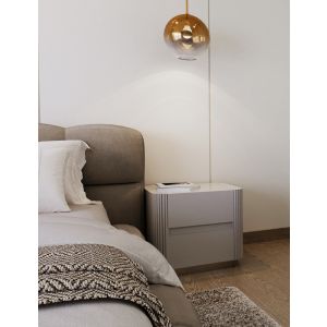 MDF Wood Modern Commode, 53x50x47 cm - Light Grey 