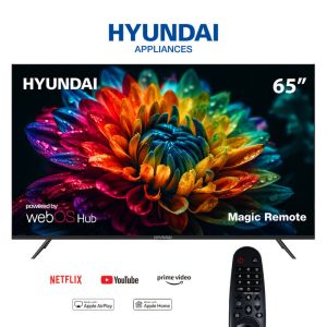 Hyundai L65HYNDA650 Smart TV, 65 inches, 4K UHD, Magic Remote, Built-in Receiver - Black