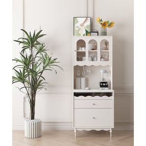 Counter Wood Coffee Corner, 150x60x198 cm - White