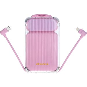 Awei P89K Power Bank, 22.5W, 10,000MAh, Compatible with iPhone 15 - Pink