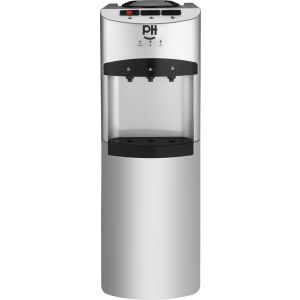 PH Water Dispenser, 3 Taps, with Refrigerator - Silver Black