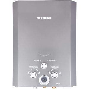 Fresh 500021491 Gas Water Heater, 6 Liter, with Adapter, Cylinder Gas - Grey
