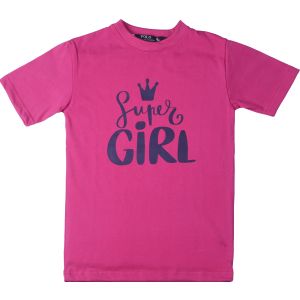 Cotton Half Sleeve Round T-Shirt for Kids, Size 10 - Pink