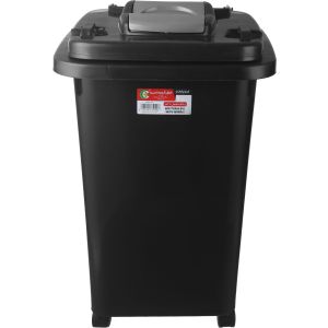 El Helal & Star Plastic Trash Bin, 60 Liters - Black