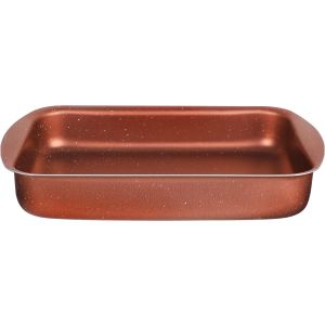 Trueval Rectangular Teflon Oven Dish, 30 cm - Copper