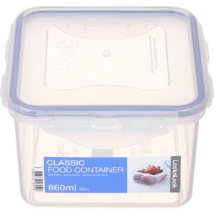 LocknLock Plastic Food Keeper, 860 ml - Clear Blue