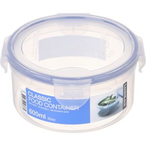 LocknLock Plastic Round Food Keeper, 600 ml - Clear Blue