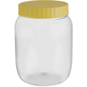 Sunpet Round Plastic Jar, 1000 ml - Clear Yellow