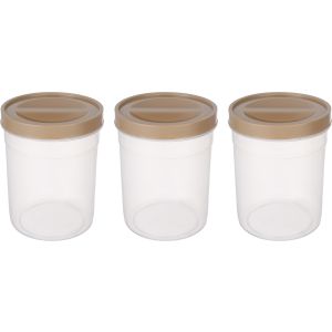 Max Plast Plastic Spice Jar Set, 3 Pieces, 16 cm - Beige