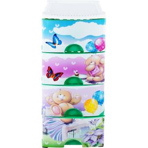 El Helal & Star Plastic Storage Organizer Unit, 87×38 cm, 4 Drawers - Multicolor