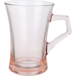 Pasabahce Glass Mug, 210 ml - Pink
