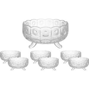 La Maya Glass Dessert Set, 7 Pieces - Clear
