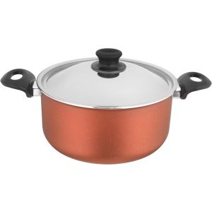 Trueval Teflon Pot with lid, Truval, 24 cm - Copper