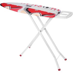 Sara Foldable Metal Iron Table, 140×38×105 cm, 7 Levels - Grey Red
