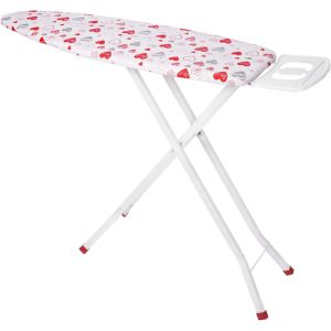 Sara Foldable Metal Iron Table, 140×38×105 cm, 7 Levels - White Red