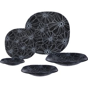 Arco Glass Arco Pyrex Dinner Set, 20 Pieces - Black White