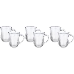 Pasabahce Glass Mug Set, 6 Pieces, 350 ml - Clear
