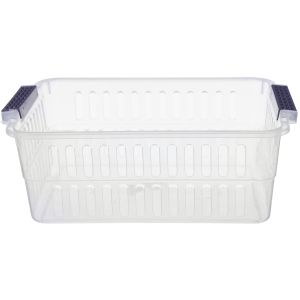 El Hoda Plastic Rectangular Clothespins Basket, 2 Litre - Clear Black
