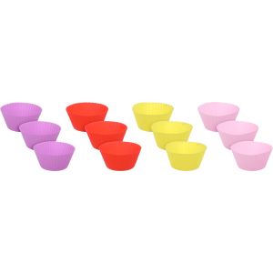 Silicone Cupcake Mold Set, 12 Pieces, 7 cm - Multicolor