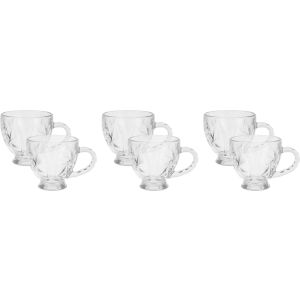 BlinkMax Glass Tea Cup Set, 6 Pieces, 200 ml - Clear